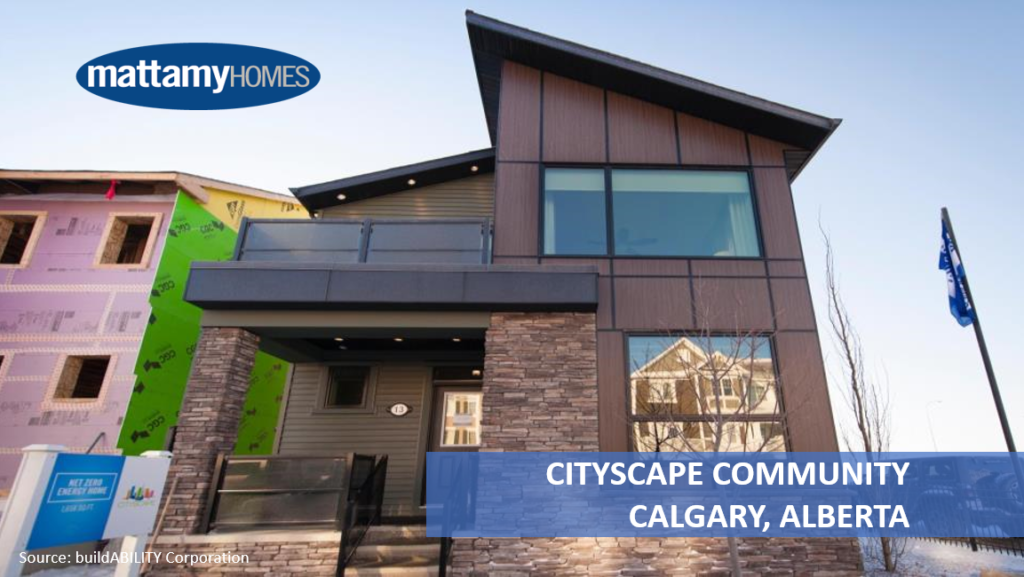 One of five detached Net Zero Homes in “Cityscape Community” by Mattamy Homes – Calgary, AB