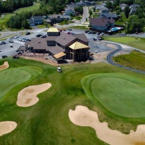 Aerial view of “Bobak Place at West Hills” Net Zero Ready community by Hill Bros Ltd. – Fredericton, NB